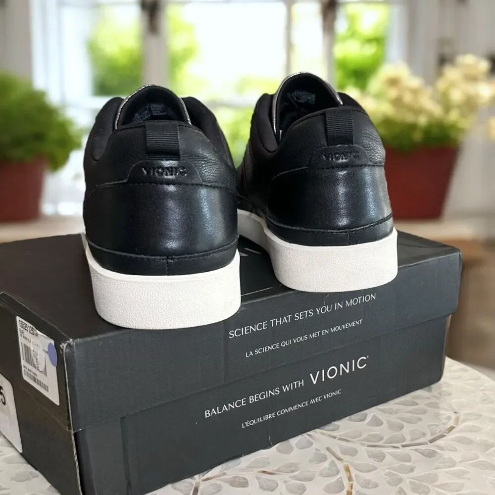 Vionic Elise Orthotic Leather Sneakers Comfort Casual Shoes Women’s 10 Wide